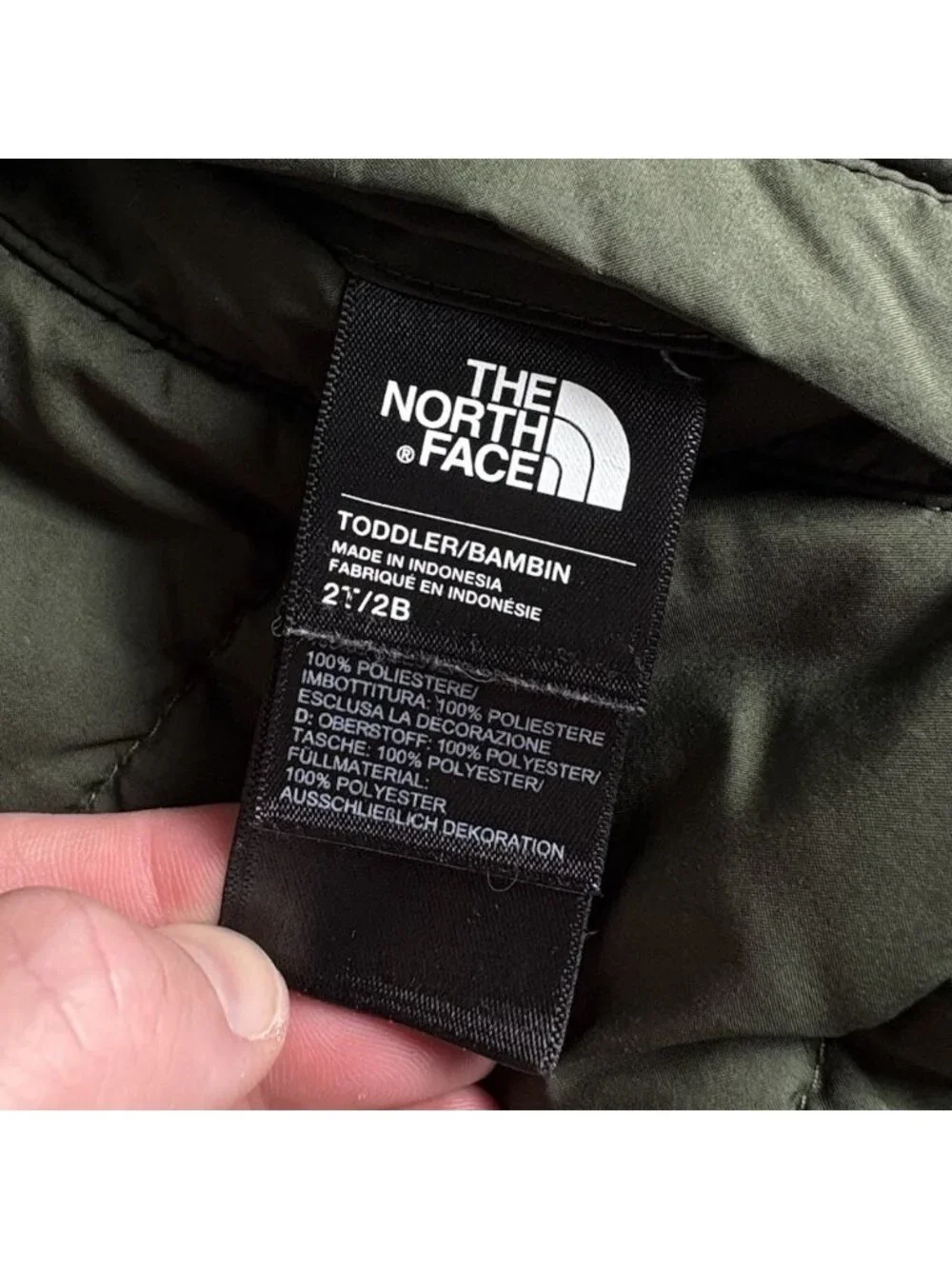 THE NORTH FACE Toddler Boy 2T Reversible Perrito Puffer Jacket Green/Black Camo